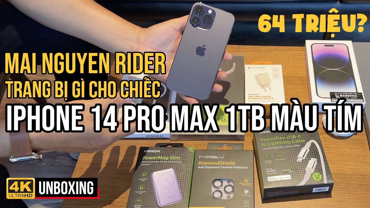 IPHONE 14 PRO MAX 1TB MÀU TÍM CỦA MAI NGUYEN RIDER TRANG BỊ NHỮNG PHỤ KIỆN GÌ?