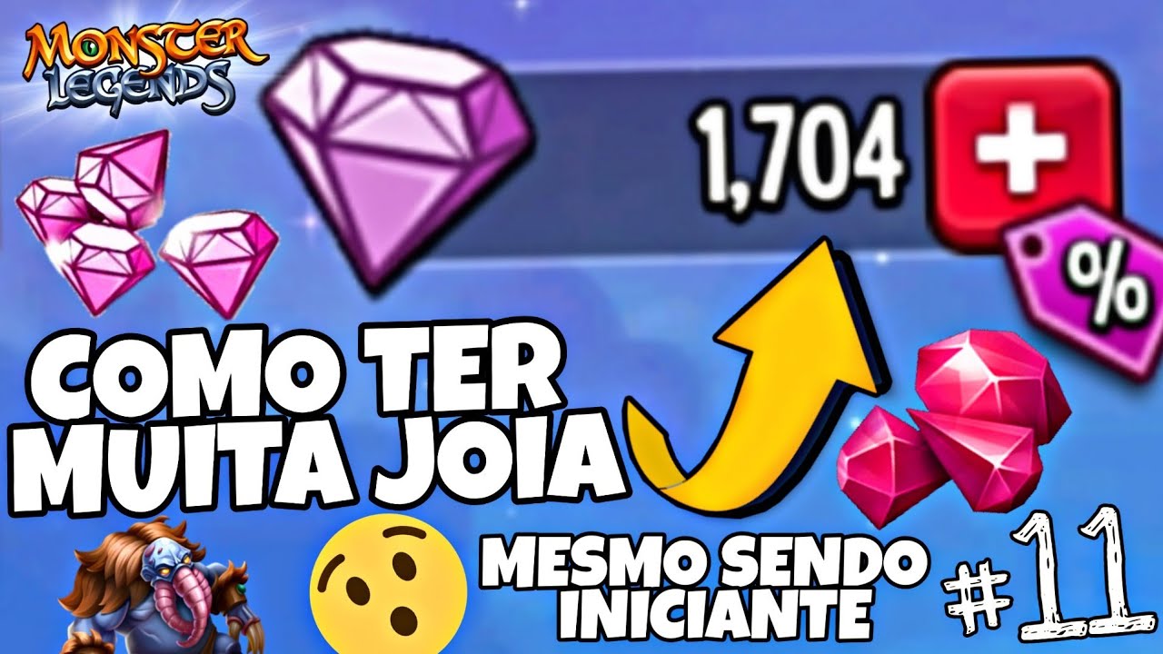 COMO GANHAR MUITAS JOIAS NO MONSTER LEGENDS DE GRAÇA!! Dicas para iniciantes