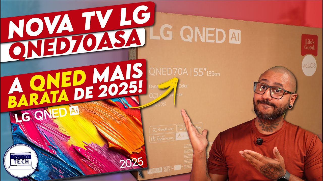 Unboxing e testes na NOVA TV LG QNED70ASA - A QNED MAIS BARATA manda bem!