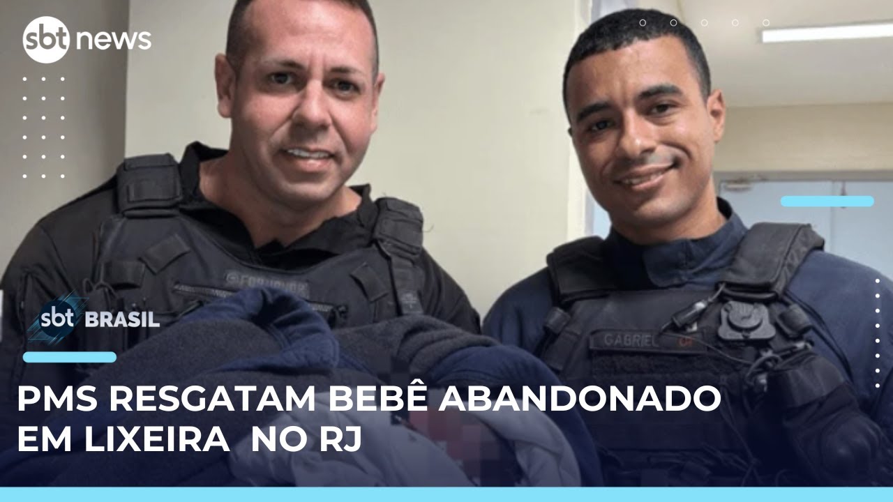 Bebê deixado em lixeira no Rio de Janeiro é socorrido por policiais | #SBTBrasil