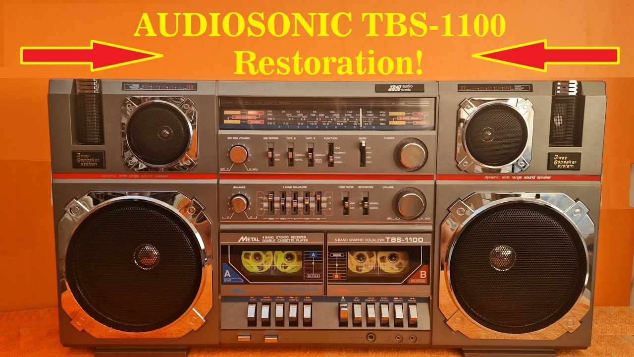 Audiosonic TBS 1100 Full restoration! This is a very big boombox!