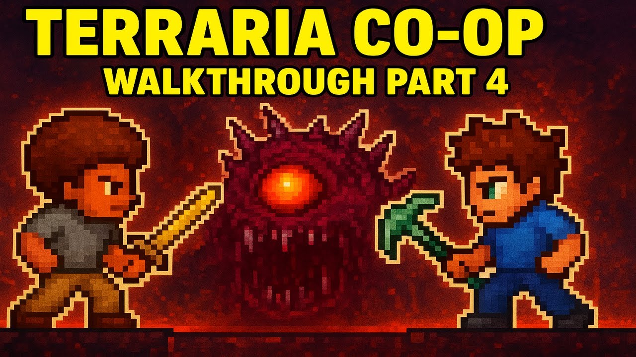 Прохождение Terraria в кооперативном режиме, часть 4 — Битва с боссом «Стена плоти»!
