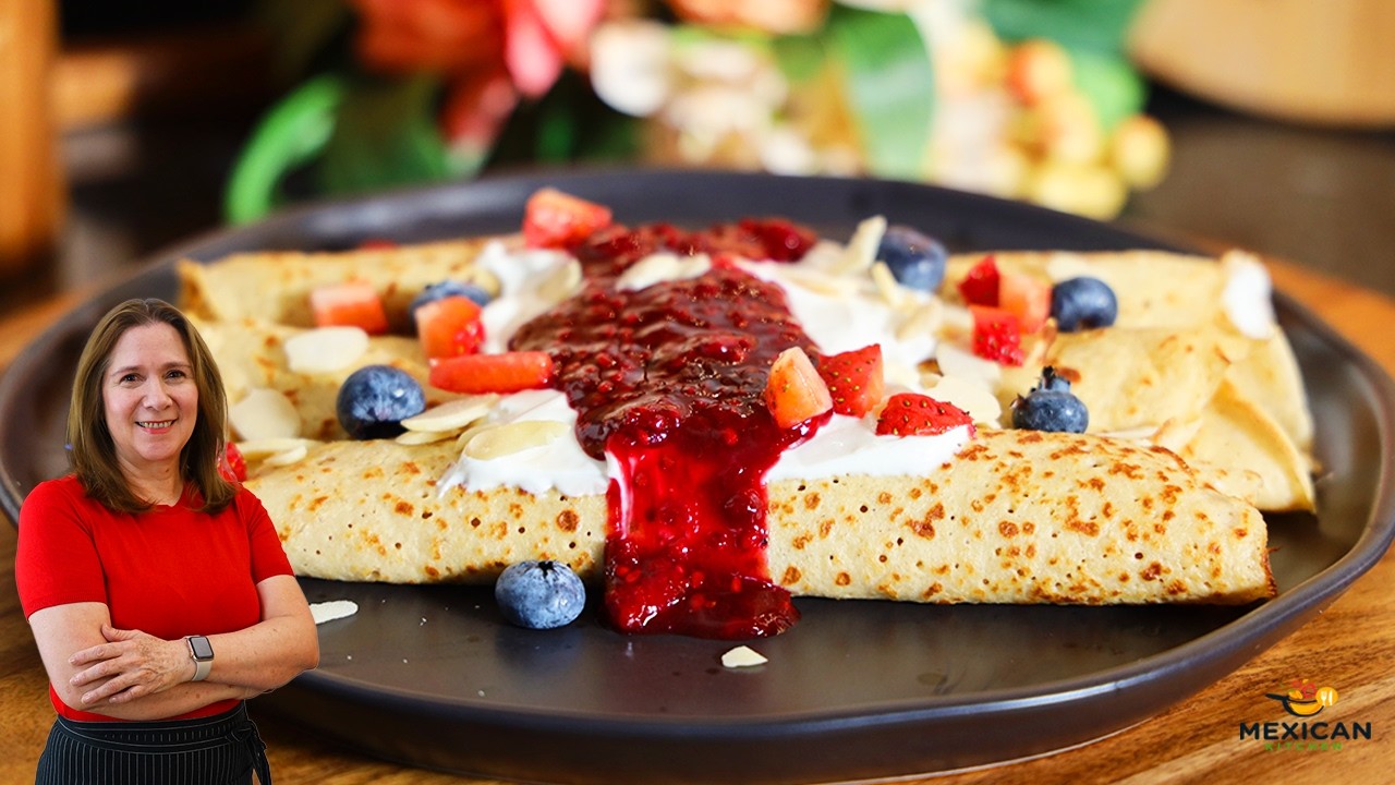 Crepas de avena con crema y fruta: el antojo que sí se vale 😍🍓