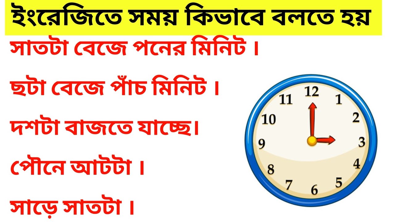 How to Tell Time in English|| ইংরেজিতে সময় কিভাবে বলতে হয়||