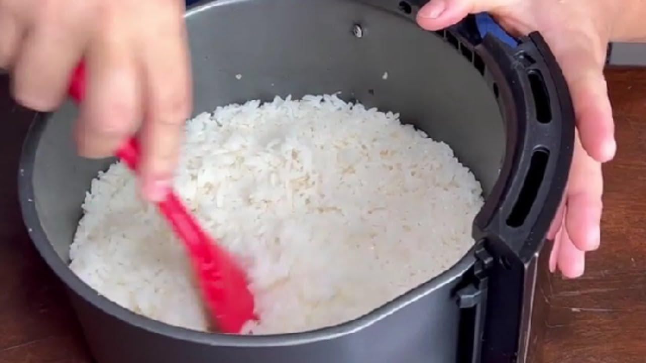 Arroz rápido na Air Fryer