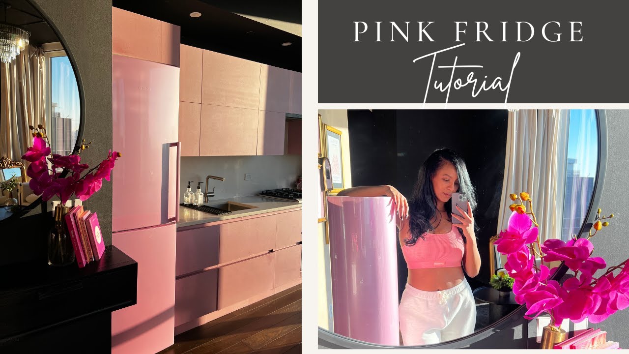 DIY PINK FRIDGE VINYL WRAP