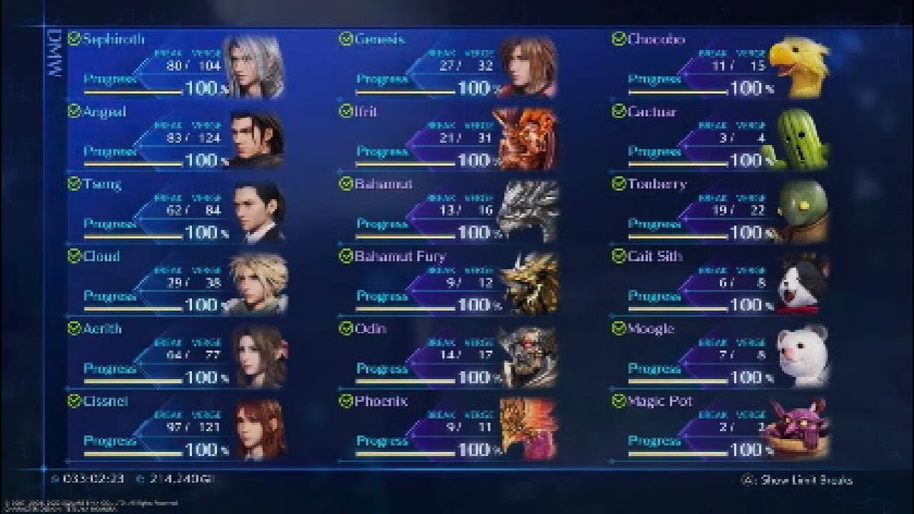 Final Fantasy VII Crisis Core Reunion - All DMW Animations