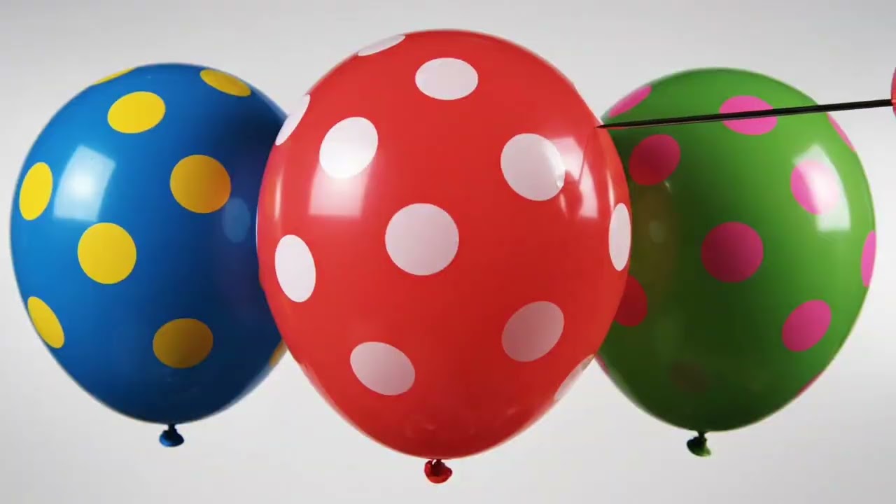 “Color Explosion! Polka Dot Balloons Popping Satisfying ASMR 💧”