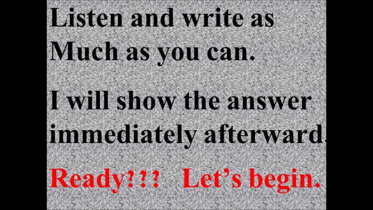 ESL Dictation Exercise #4, (Listening & Writing) Intermediate, by Damien Zellers