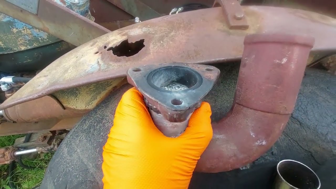 fabricating an exhaust elbow for the Fordson power major crane pt20