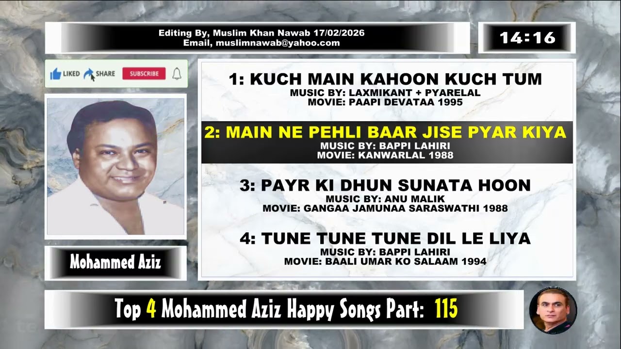 Top 4 Mohd Aziz Happy Songs Part, 115