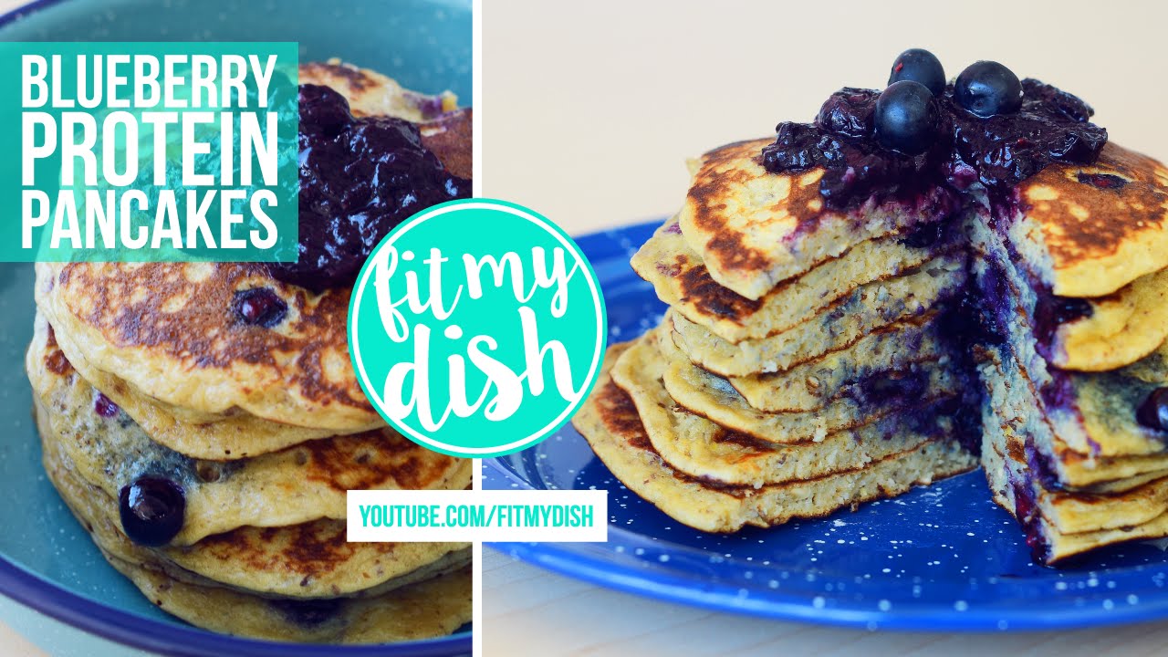 Blueberry Protein Pancakes // Fit My Dish