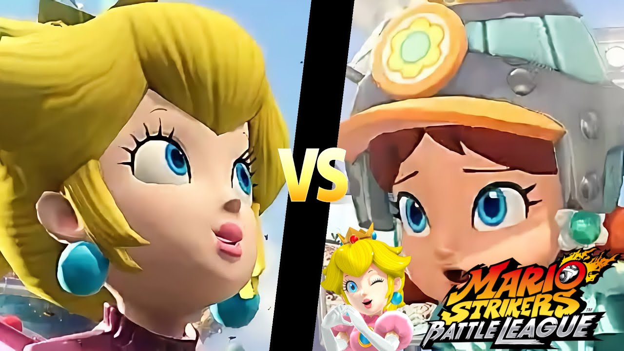 Mario Strikers Battle League Team Peach vs Team Daisy in Planetoid