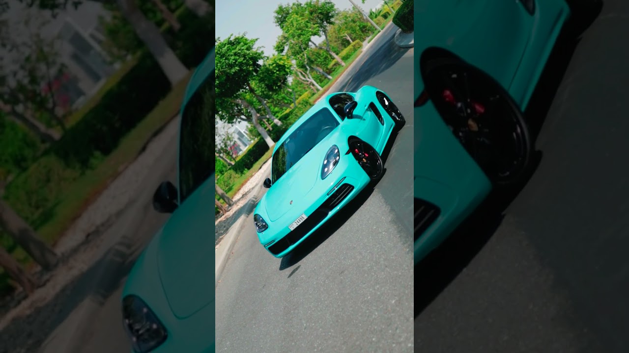 Rent Porsche 718 Cayman light blue in Dubai