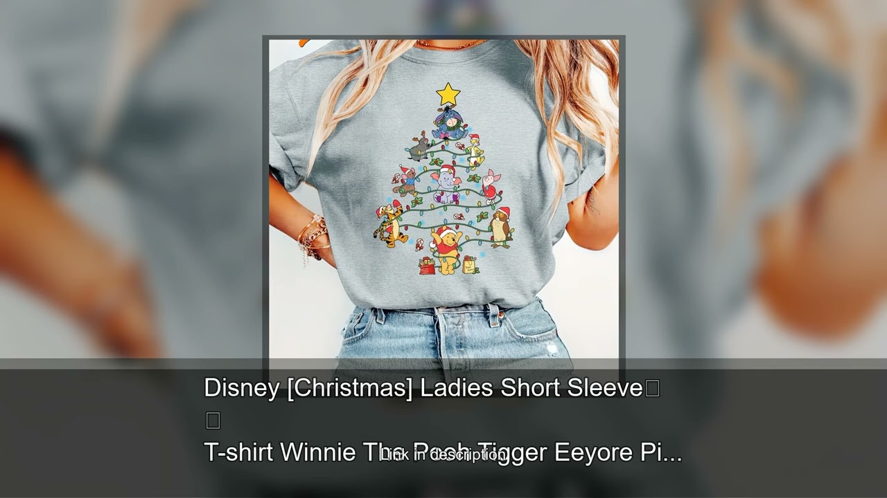 Disney [Christmas] Ladies Short Sleeve T-shirt Winnie The Pooh Tigger Eeyore Piggy Pijie, Soft