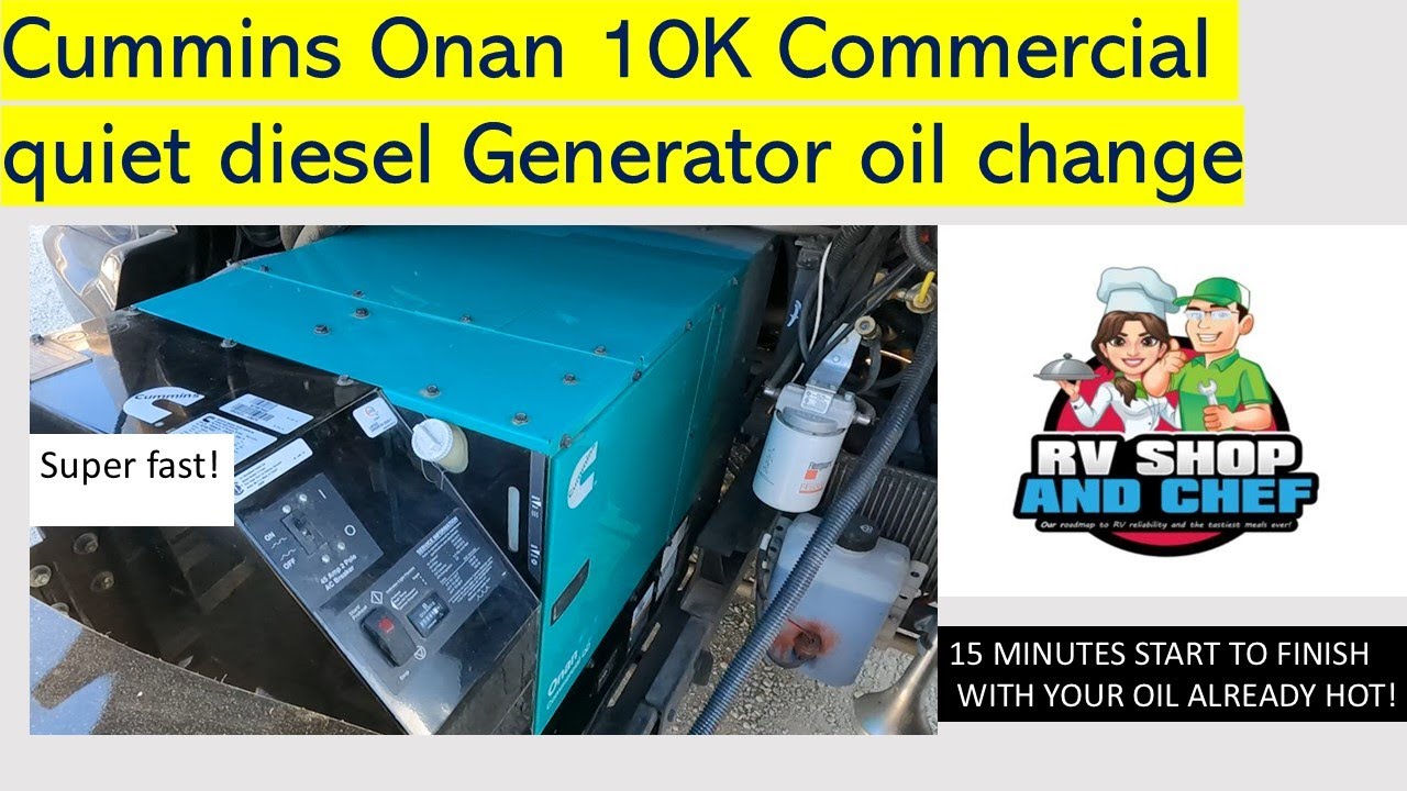 Fast n easy Cummins/Onan 10K RV Generator Oil Change- model 10HDKCA-12607H Spec H. Newmar Dutch Star