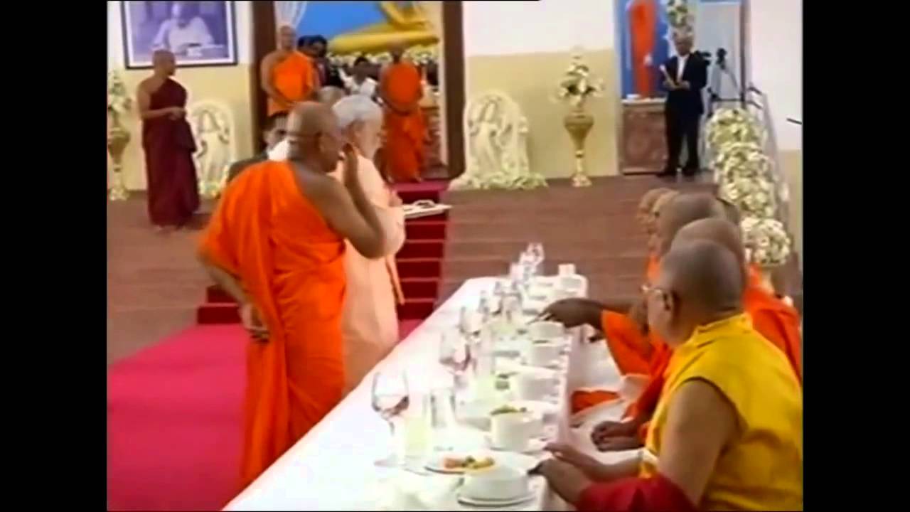 Narendra Modi visits Mahabodhi Society in Colombo, Sri Lanka