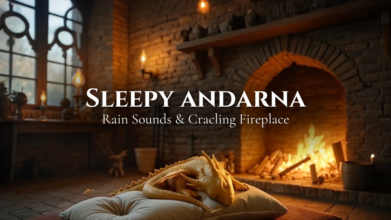 sleepy andarna | cozy fireplace & rain sounds | fourth wing ambience