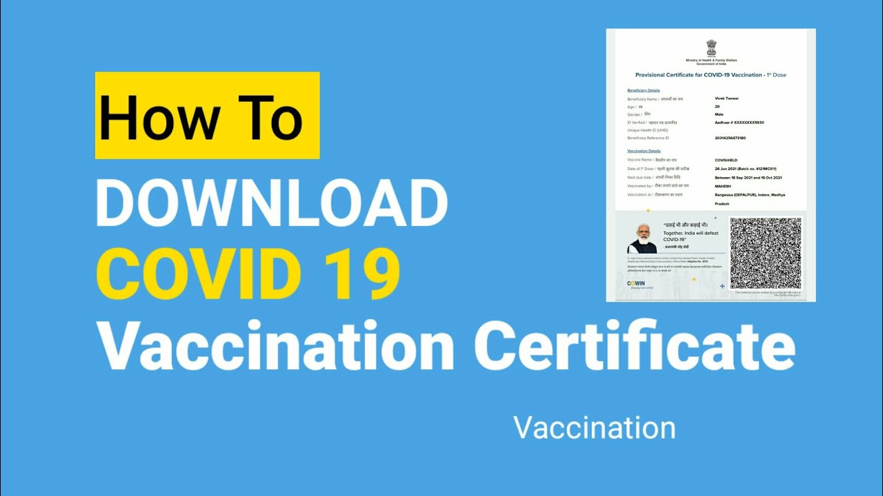 How To Download Covid Vaccination Certificate - cowin certificate download