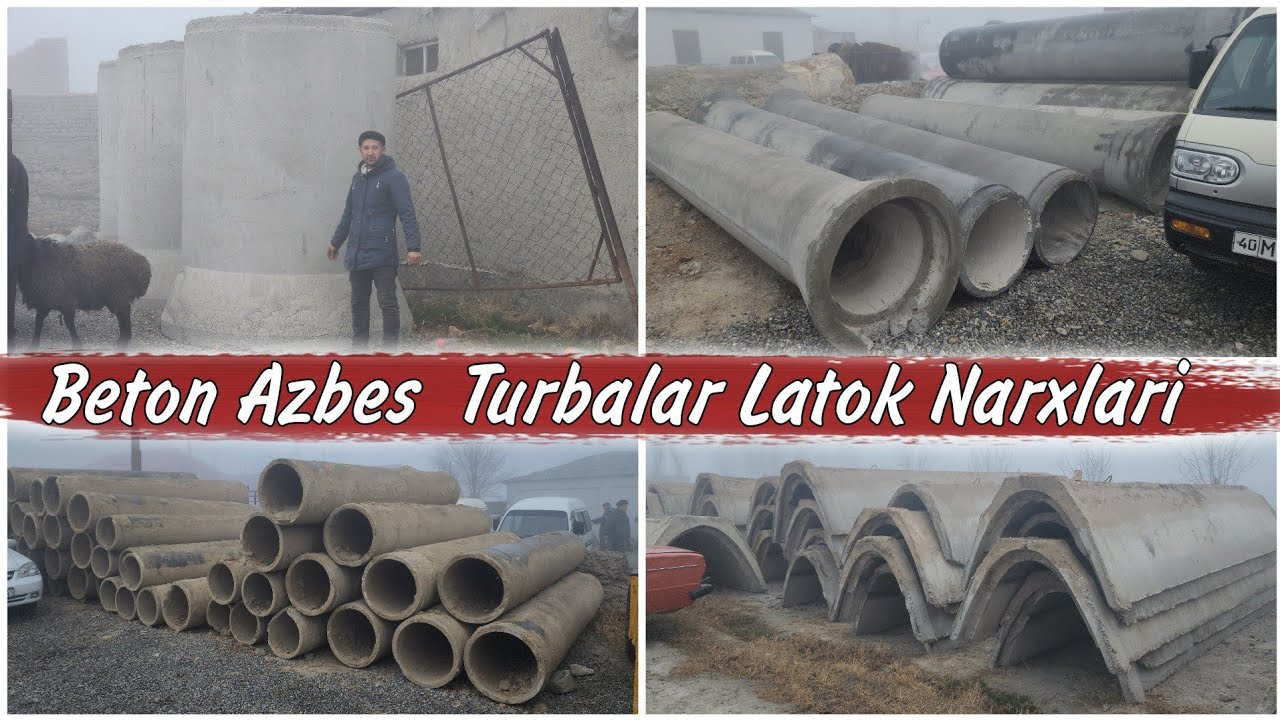 🔥Azbes Beton Turbalar Latoklar | Beton Turbalar narxlari