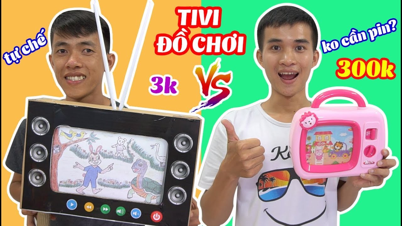 TIVI TỰ CHẾ 3K VS TIVI ĐỒ CHƠI 300K - Đồ Chơi Con Nhà Giàu Và Con Nhà Nghèo Có Gì Khác Nhau????