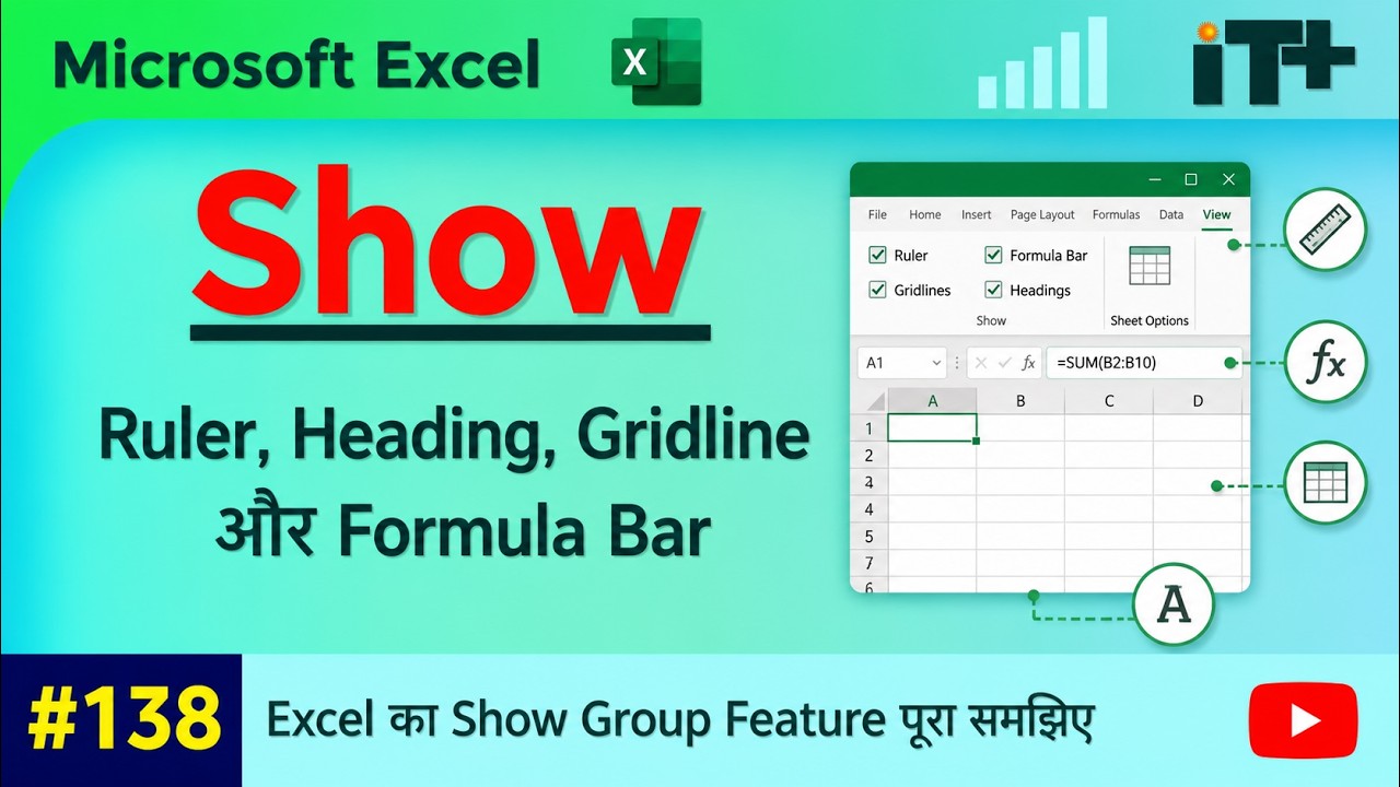 Show Group in Excel | Show Gridlines, Headings & Formula Bar