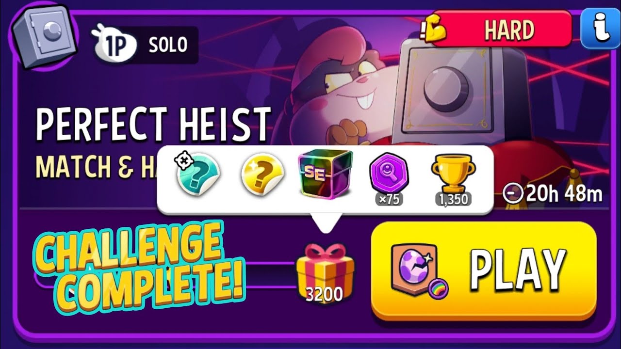 Perfect Hesit Match & Hatch Rainbow Match Masters Solo Challenge Score 3200 10 Moves 