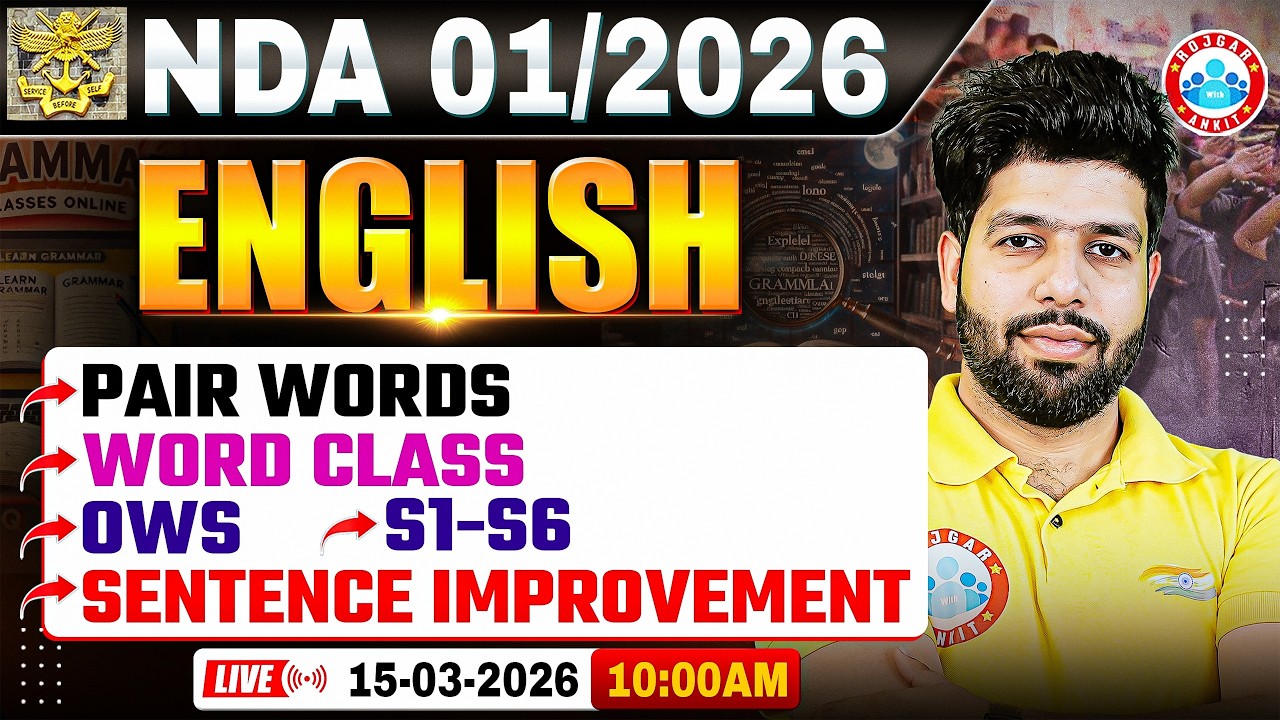 NDA English Preparation 2026 | Pair Worlds, Sentence Improvement For NDA 2026 | UPSC NDA 01 2026