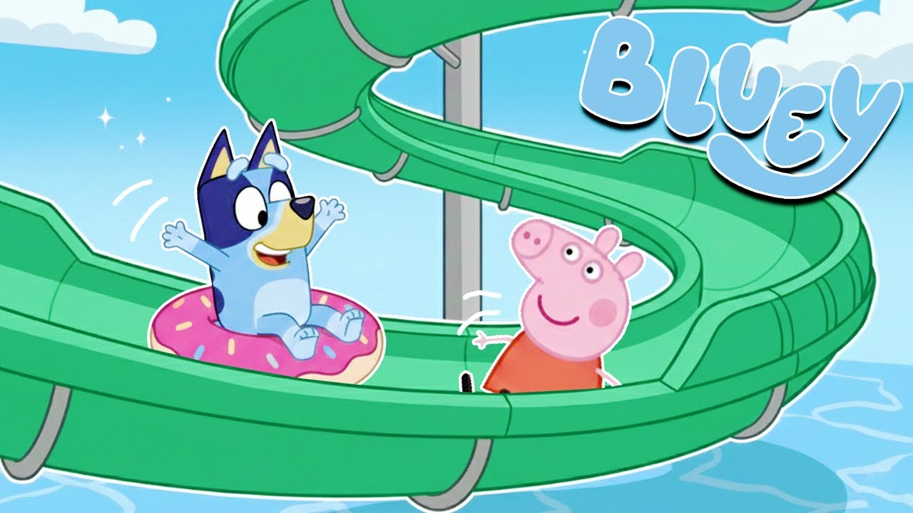 BLUEY y PEPPAPIG CONSTRUYEN el MEJOR PARQUE ACUATICO | Las Aventuras de BLUEY en ROBLOX!