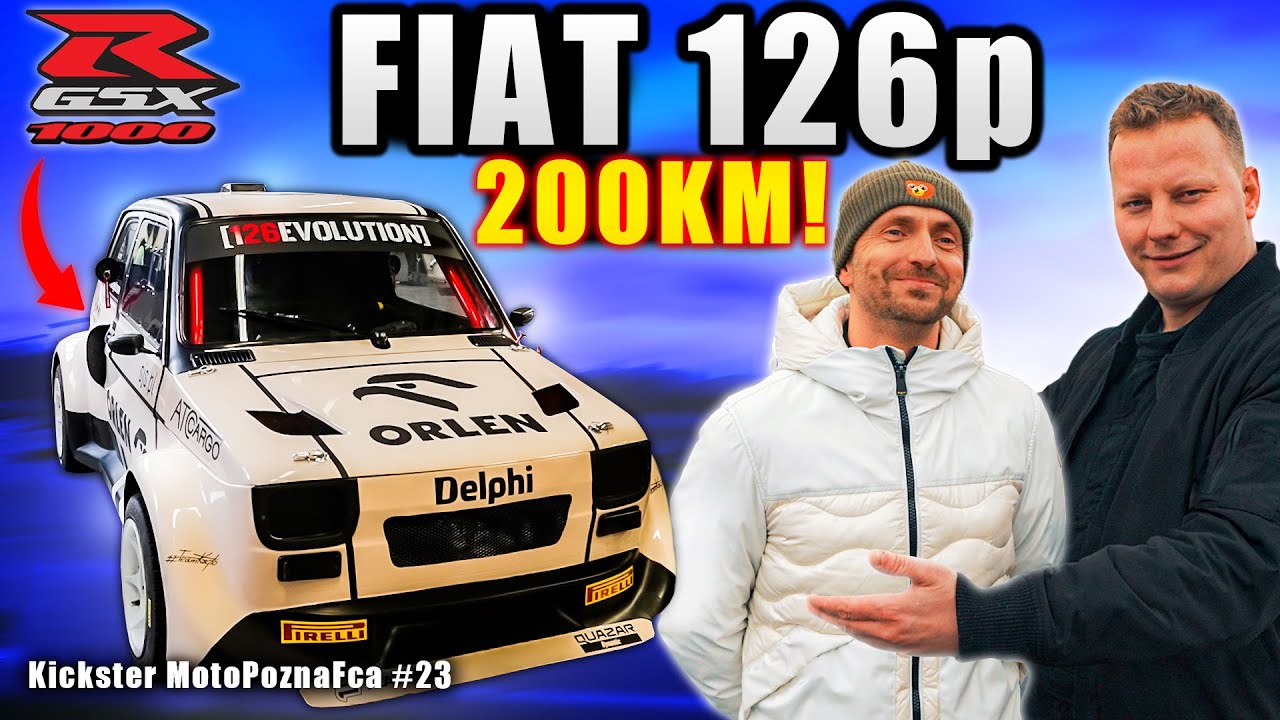 FIAT 126p Kajetana Kajetanowicza -  MALUCH GSX1000 - Kickster MotoPoznaFca #23