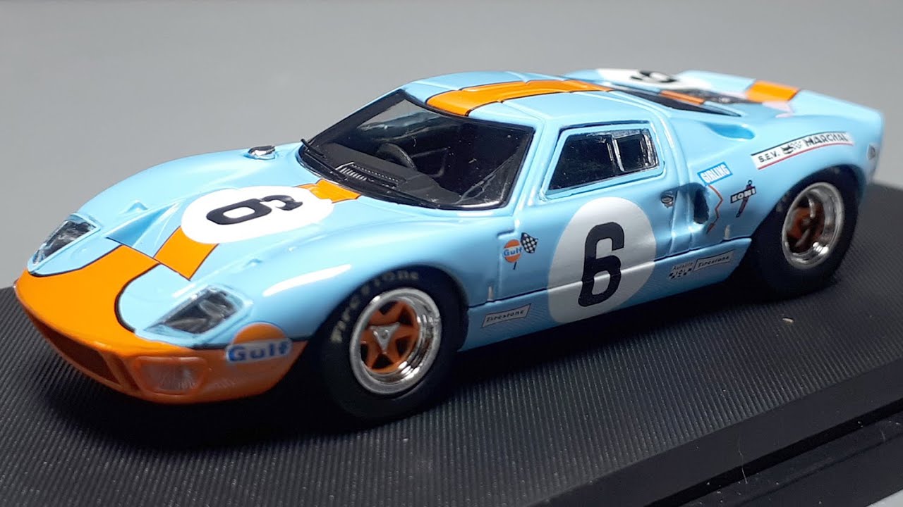 Обзор масштабной модели автомобиля Ford GT40 1969 года, победителя Ле-Мана, от Zoom в масштабе 1/64.