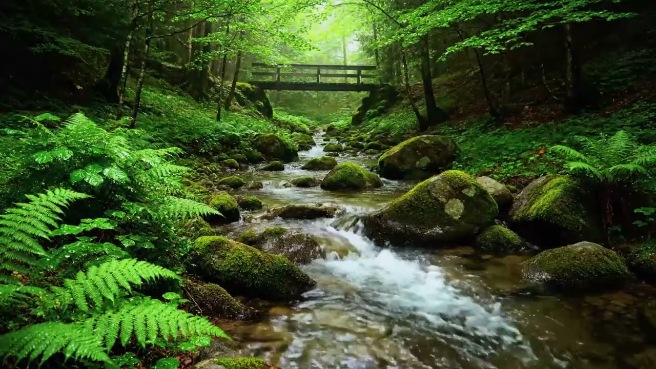 Relaxing Music  with soft water sounds| Deep Healing & Stress Relief, water sound, meditation, rive