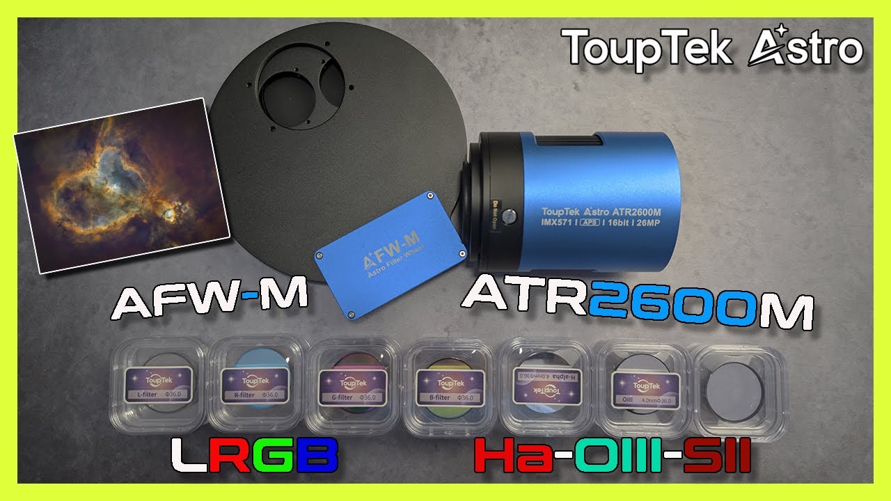 👉Cámara TOUPTEK ATR2600M | Rueda AFW-M 7x36mm | Filtros LRGB HOS 4nm | Setup completo Mono Touptek 🔭