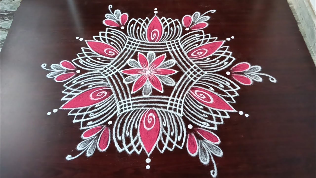 Maasi magam 2026 spl flower rangoli//Ugadhi 2026 spl muggulu//Easy Holi rangoli designs//Lathakolam