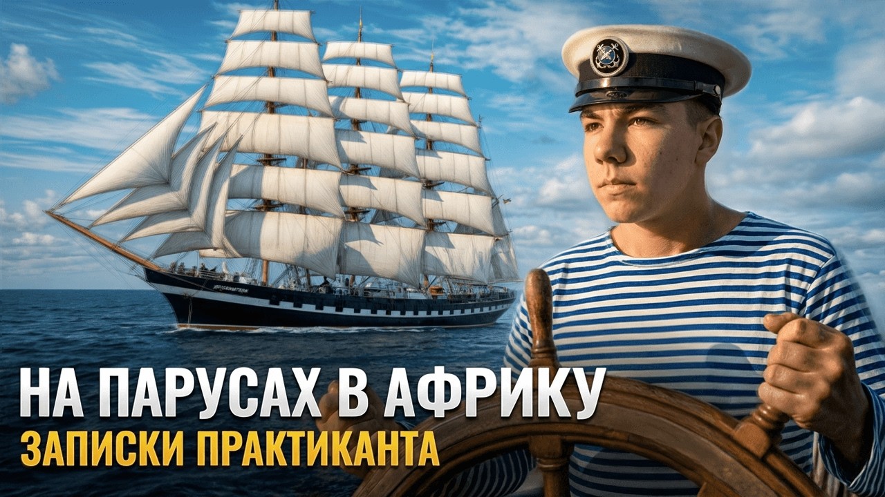 На парусах в Африку: Курсант за штурвалом «Крузенштерна» и африканские берега | Часть 2