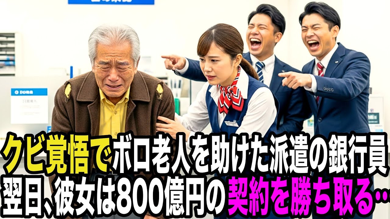 「汚いから帰れ！」と侮辱された老人を助けた派遣の銀行員。翌日800億円の契約を勝ち取る・・・