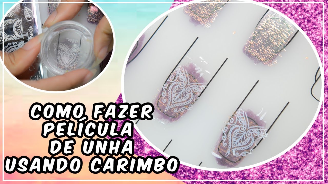 Como fazer película de unha usando estampa de carimbo