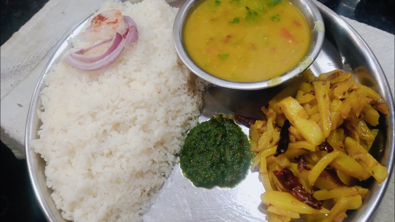 My kitchen my recipe  tasty lunch daal chawal bhujiya