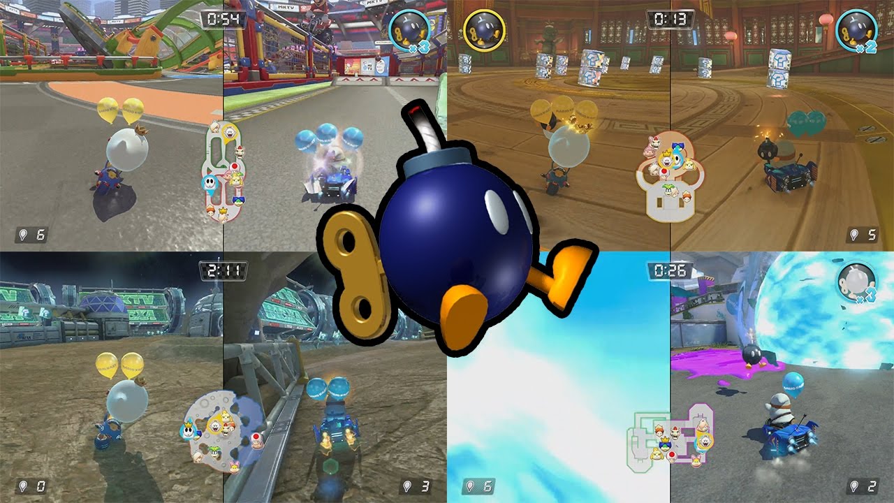 Mario Kart 8 Deluxe - Battle Mode - Bob-Omb Blast (All Courses)