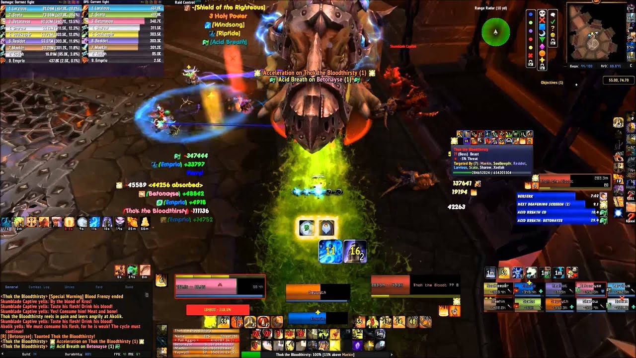 Siege of Orgrimmar 10 Man Thok HC Protection Paladin POV