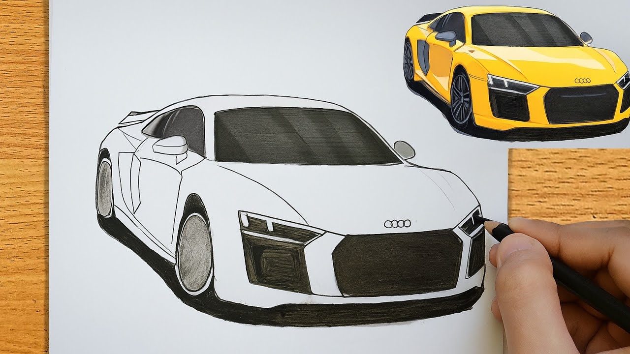 How to Draw an AUDI R8 Car🔥