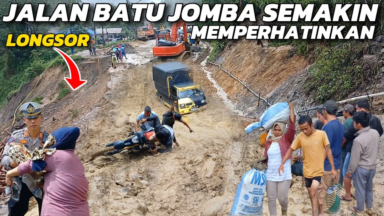 JALAN BATU JOMBA‼️Batu Jomba Hari Ini Semakin Hancur Di Penuhi Lumpur