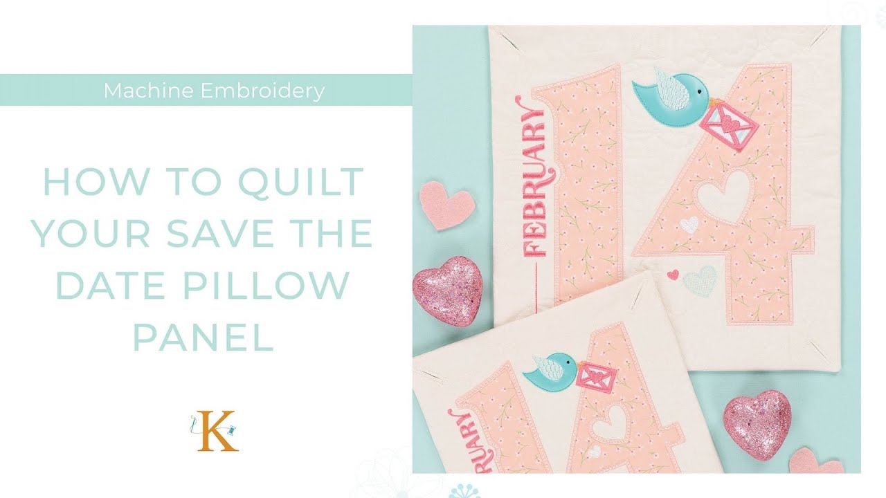 How to Quilt Your Save the Date Pillow Panels With Kimberbell Clear Blue Tiles