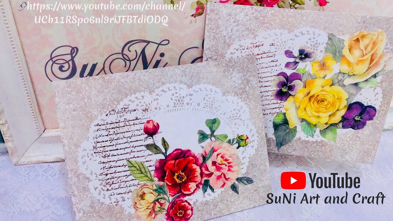[YT27D] #DecoupageTutorial #蝶古巴特纸艺拼贴 《Lace Background Effect Decoupage》 《蕾丝背景效果拼贴》01/08/2020