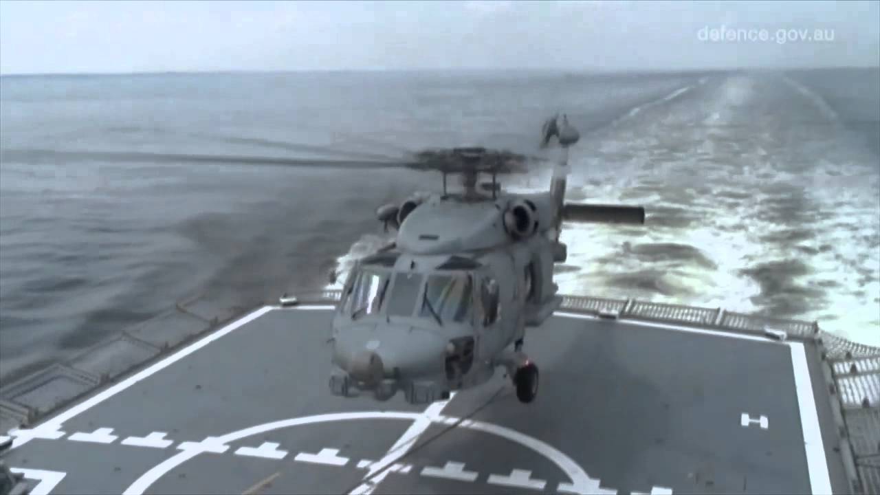 MH-60R Seahawk &lsquo;Romeo&rsquo; Hellfire missile firing