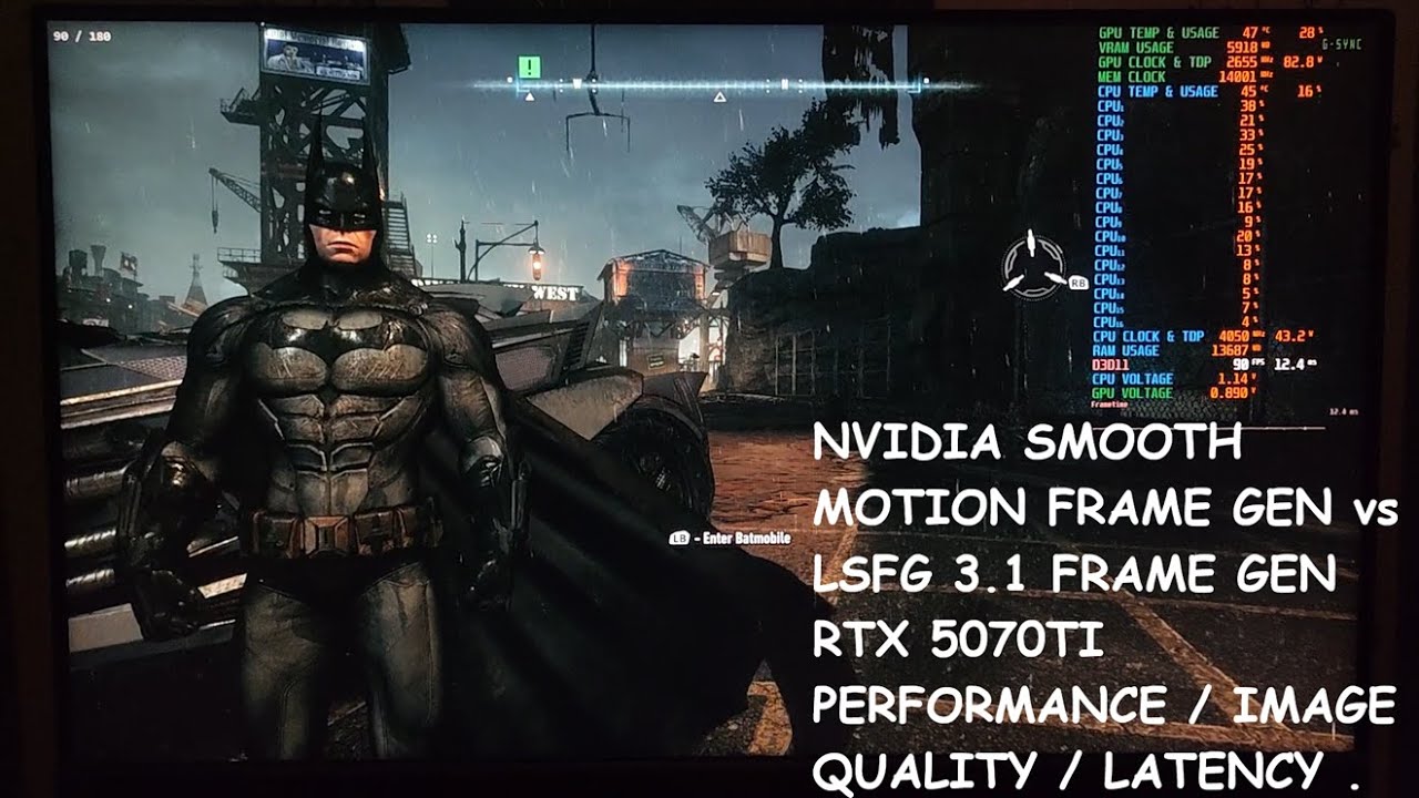 Сравнение производительности/задержки/качества изображения Nvidia Smooth Motion и LSFG 3.1 в RTX ...