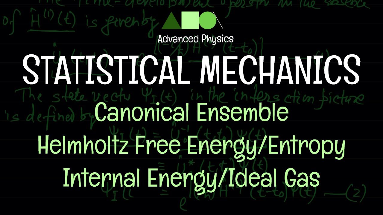 Statistical Mechanics - Canonical Ensemble : Helmholtz Free Energy/Entropy/Internal Energy/Ideal Gas