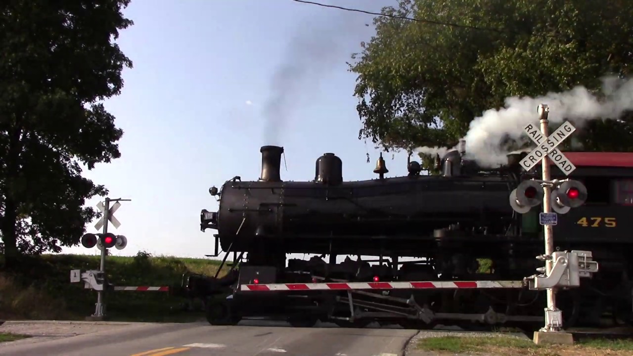 Railroad Crossings of Strasburg Railroad 9/29/2019 with N&W 475