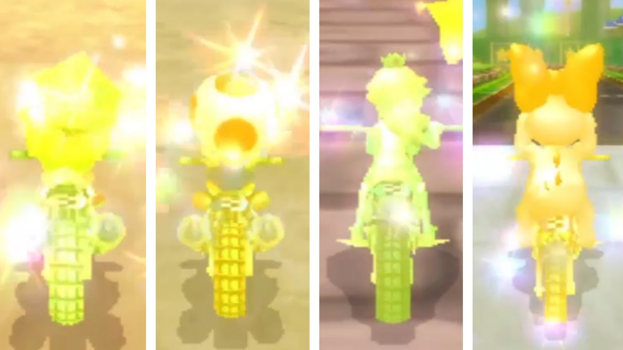 Mario Kart Wii - All Characters Losing Animations with Star Effect in VS Races (Standard Bike)