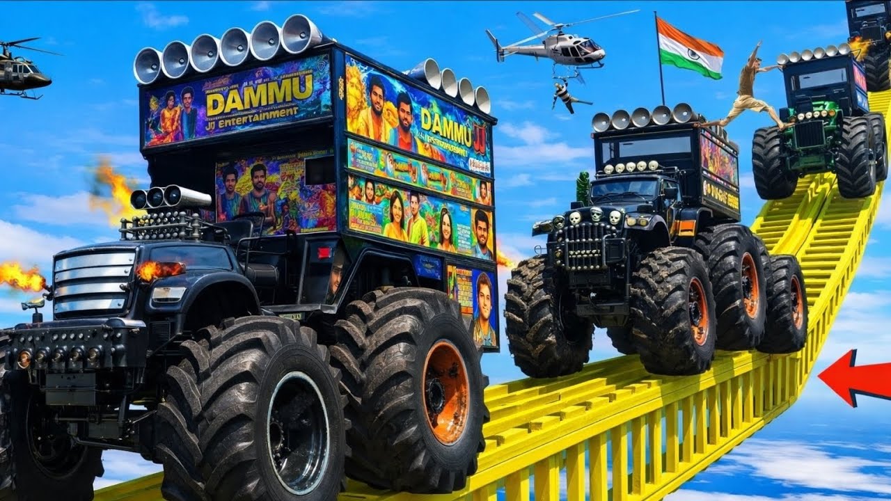 GTA:5 World's Highest ! 🧐🫨🫨 TRIED THE IMPOSSIBLE 🤥🫨🇮🇳 SUPER MEGA RAMP CHALLENGE ! INDIAN All DJ